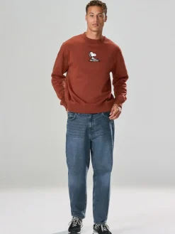 Next Rust Brown Snoopy Licence Graphic Back Print Crew Sweatshirt^ Sweatshirts & Hoodies|Sweatshirts & Hoodies