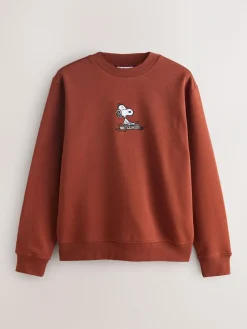 Next Rust Brown Snoopy Licence Graphic Back Print Crew Sweatshirt^ Sweatshirts & Hoodies|Sweatshirts & Hoodies