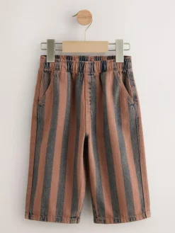 Next Rust Brown Stripe Printed Pull On Wide Trousers (3mths-7yrs)^BOY Pants & Leggings|Baby Boys