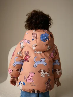 Hot Next Shower Resistant Printed Coat (3mths-7yrs) Rust Character