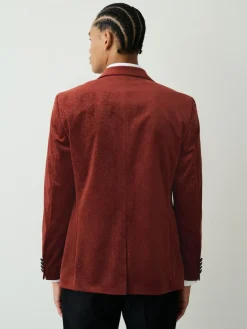 Next Slim Fit Patterned Velvet Blazer^ Occasionwear|Blazers & Formal Jackets