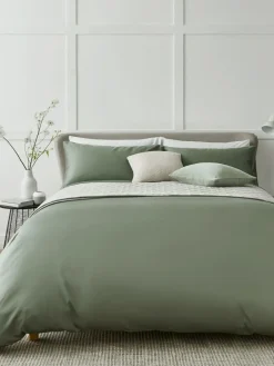 Next Sage Green 400 Thread Count Egyptian Cotton Sateen Luxury Duvet Cover and Pillowcase Set^ Bedsets & Duvet Covers