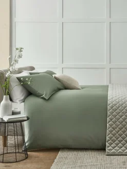Next Sage Green 400 Thread Count Egyptian Cotton Sateen Luxury Duvet Cover and Pillowcase Set^ Bedsets & Duvet Covers