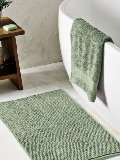 Next Sage Green Bobble Bath Mat^ Towels & Bathmats