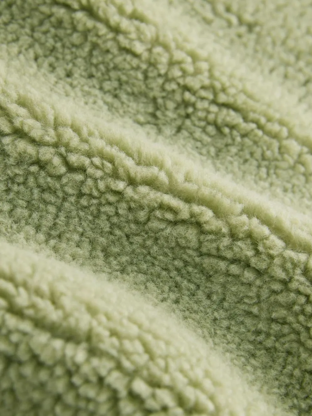 Next Sage Green Borg Quarter Zip Fleece with Fur Collar^Women Coats & Jackets|Coats & Jackets