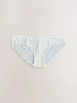 Sale Next Brazilian No VPL Lace Back Briefs 5 Pack Sage Green