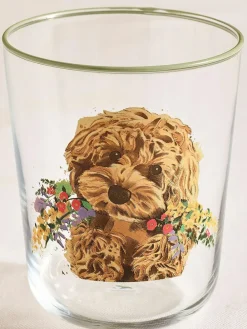 New Next Sage Green Charlie the Cockapoo Tumbler Glasses Set Of 4