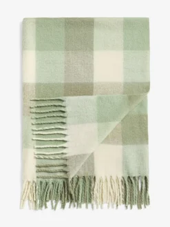 Next Sage Green Cosy Check Throw