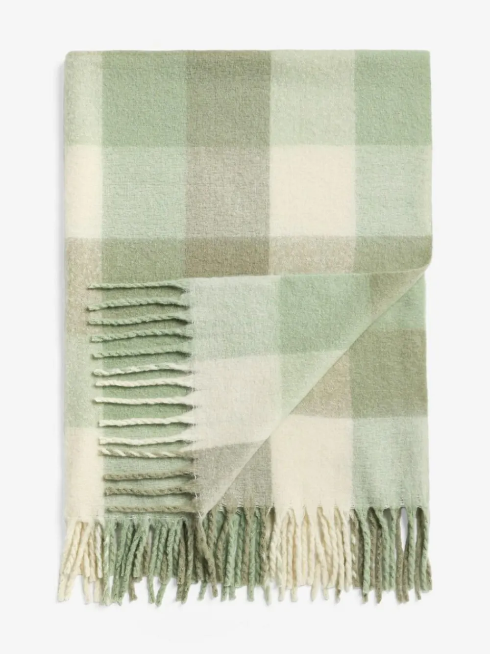 Next Sage Green Cosy Check Throw
