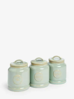 Next Country Badge Set of 3 Storage Jars Sage Green