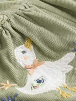 Next Sage Green Embroidered Long Sleeve Bodysuit and Cord Dungaree 2 Piece Baby Set (0mths-3yrs)^ Baby Girls|Baby Girls