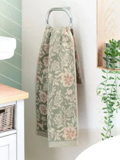 Hot Next Floral Print Towel Sage Green