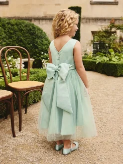 Clearance Next Flower Girl Bow Dress (3-12yrs) Sage Green