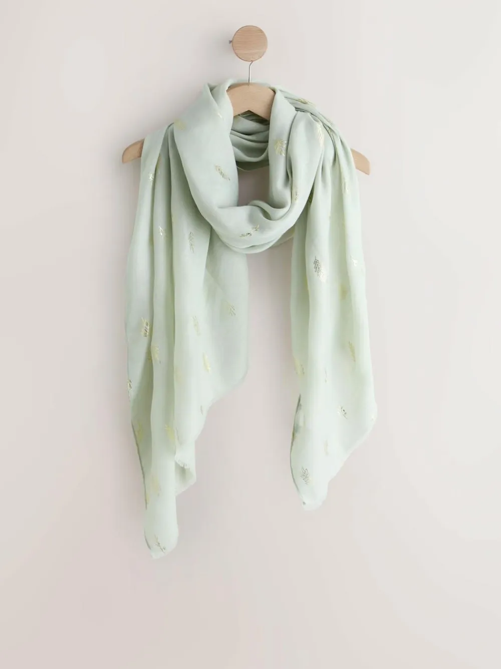 Next Sage Green Foil Lightweight Scarf^Women Hats, Gloves & Scarves|Hats, Gloves & Scarves