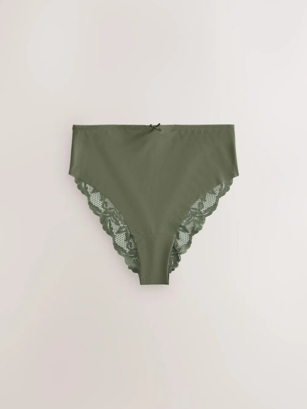 Sale Next Sage Green High Waist High Leg No VPL Lace Back Briefs 5 Pack