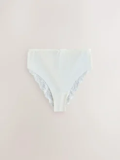 Sale Next Sage Green High Waist High Leg No VPL Lace Back Briefs 5 Pack