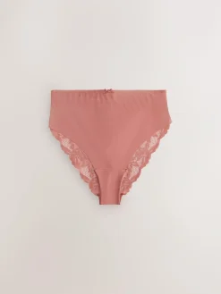 Sale Next Sage Green High Waist High Leg No VPL Lace Back Briefs 5 Pack