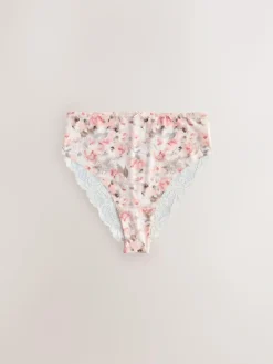 Sale Next Sage Green High Waist High Leg No VPL Lace Back Briefs 5 Pack