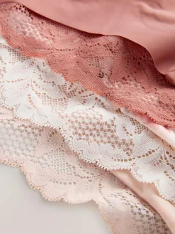 Sale Next Sage Green High Waist High Leg No VPL Lace Back Briefs 5 Pack