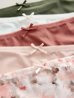 Sale Next Sage Green High Waist High Leg No VPL Lace Back Briefs 5 Pack