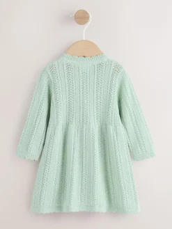 Hot Next Knitted Baby Dress (0mths-2yrs) Sage Green