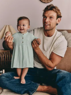 Hot Next Knitted Baby Dress (0mths-2yrs) Sage Green