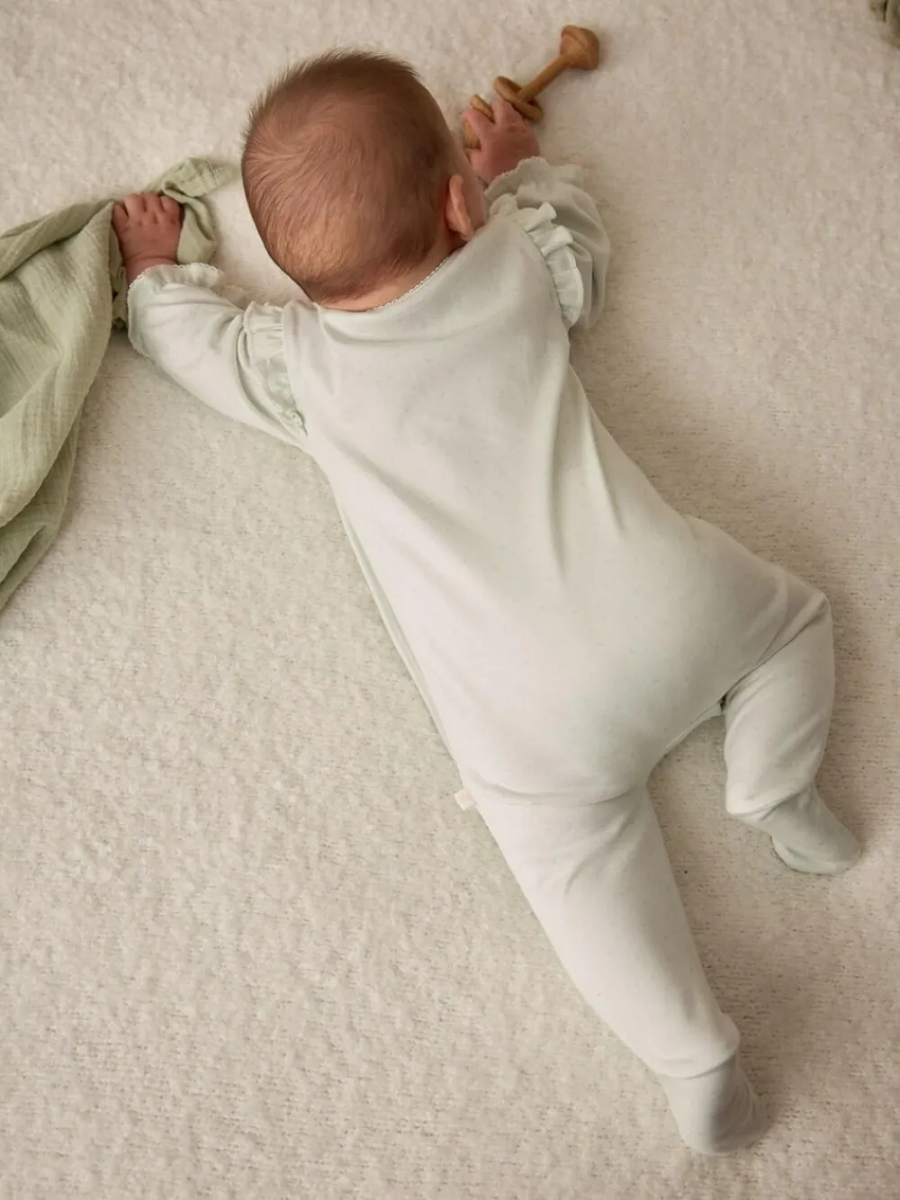 Best Next Family Baby Sleepsuit (0-2yrs) Sage Green Little Sister