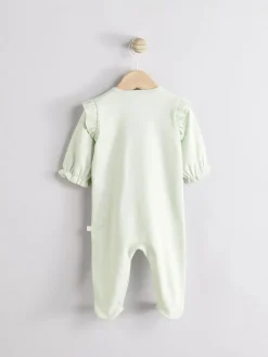 Best Next Family Baby Sleepsuit (0-2yrs) Sage Green Little Sister