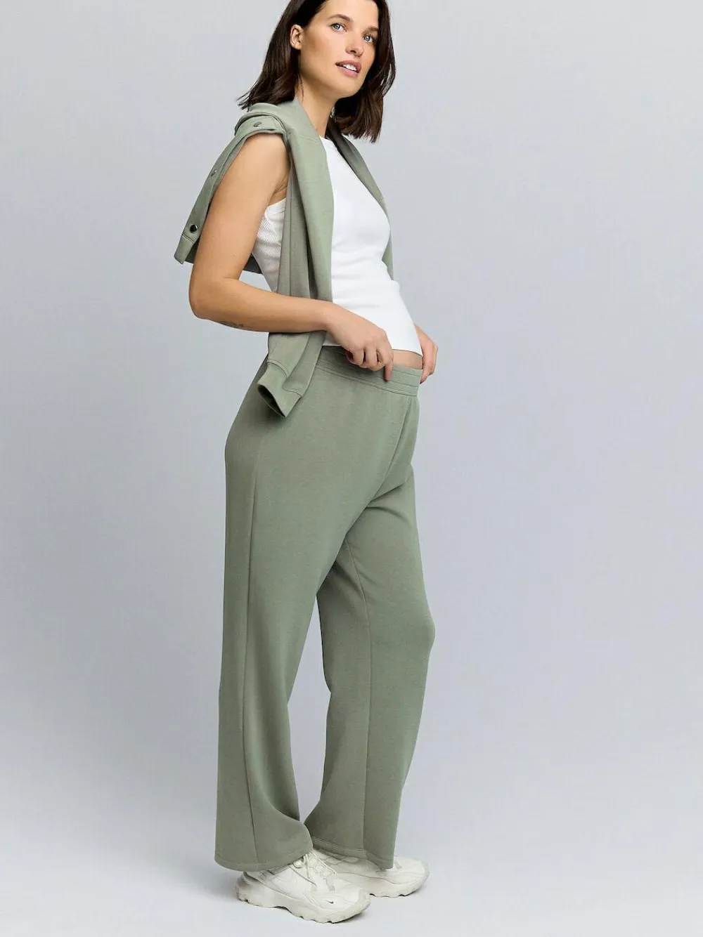 Outlet Next Sage Green Maternity Wide Leg Joggers