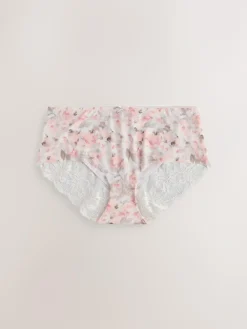 Next Sage Green Midi No VPL Lace Back Briefs 5 Pack^Women All Lingerie|Panties