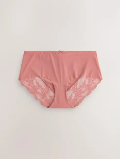 Next Sage Green Midi No VPL Lace Back Briefs 5 Pack^Women All Lingerie|Panties