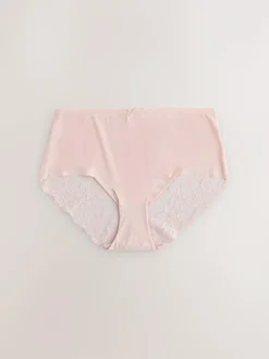 Next Sage Green Midi No VPL Lace Back Briefs 5 Pack^Women All Lingerie|Panties