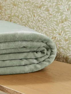 New Next Sage Green Plush Fleece Throw