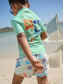 Next Sage Green Rash Vest and Swim Shorts Set (3mths-7yrs)^BOY Swimwear|Swimwear