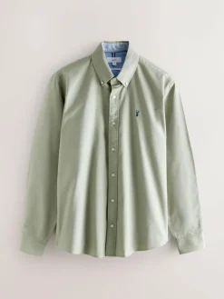 Outlet Next Sage Green Regular Fit Long Sleeve Oxford Shirt