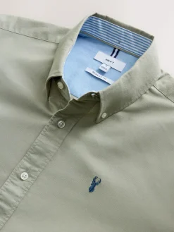 Outlet Next Sage Green Regular Fit Long Sleeve Oxford Shirt
