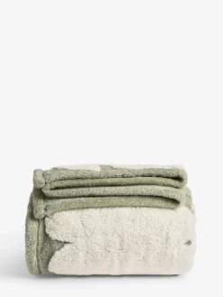 Next Sage Green Sage Floral Fleece Throw^ Cushions & Throws