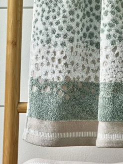 Best Next Set of 2 Hand Towels 100% Cotton Sage Green