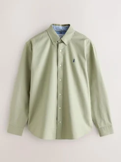 Next Sage Green Slim Fit Long Sleeve Oxford Shirt^ Shirts
