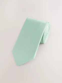 Next Sage Green Slim Textured Tie^ Ties & Pocket Squares