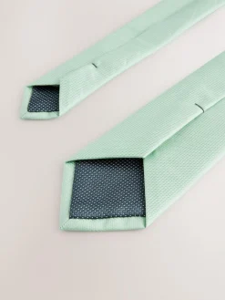 Next Sage Green Slim Textured Tie^ Ties & Pocket Squares