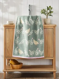 Hot Next Sage Green Spring Pat Chicken Towel