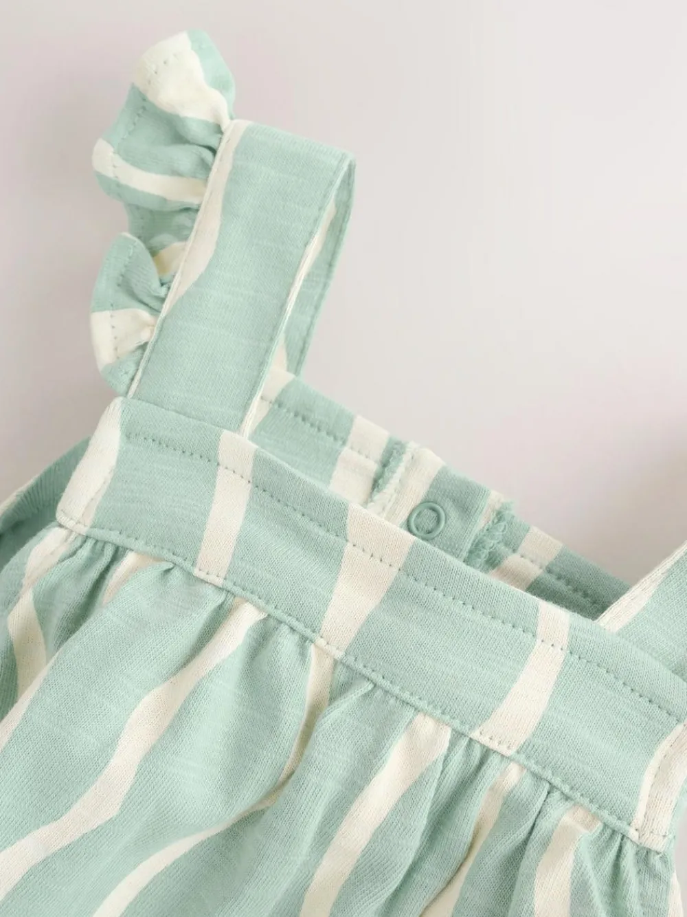 Clearance Next Baby Long Leg Jersey Romper (0mths-3yrs) Sage Green Stripe