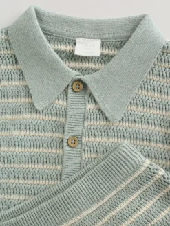 Sale Next Knitted Top and Shorts Baby Set (0mths-2yrs) Sage Green Stripe