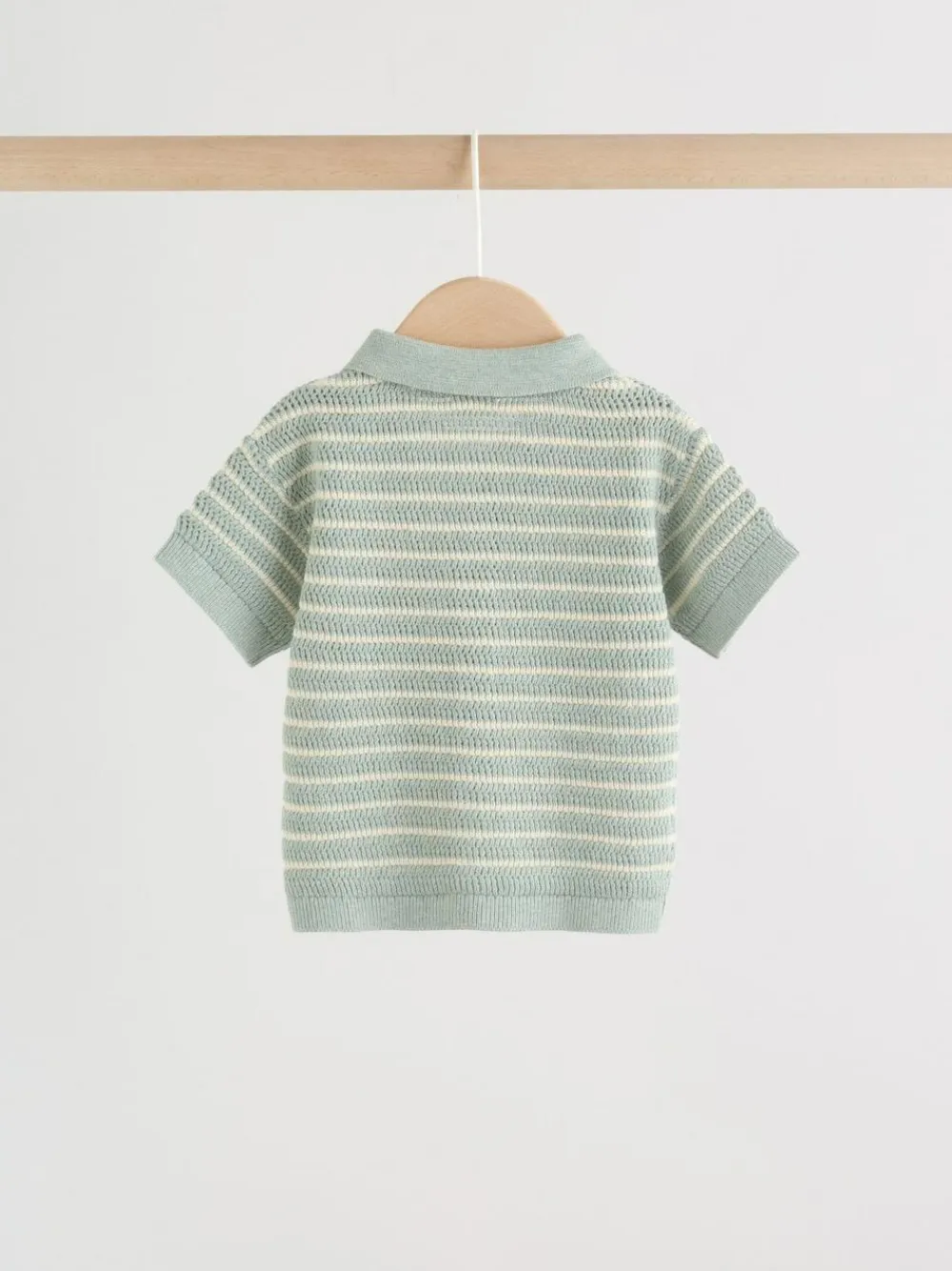 Sale Next Knitted Top and Shorts Baby Set (0mths-2yrs) Sage Green Stripe