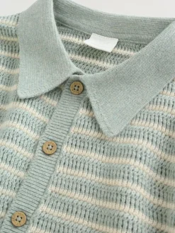 Sale Next Knitted Top and Shorts Baby Set (0mths-2yrs) Sage Green Stripe