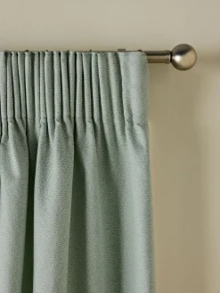 Hot Next Textured Spot Jacquard Pencil Pleat Lined Curtains Sage Green
