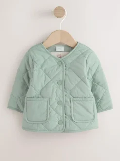 Next Sage Green Tulip Quilted Nylon Baby Jacket (0mths-2yrs)^ Coats, Jackets & Pramsuits|Coats, Jackets & Pramsuits