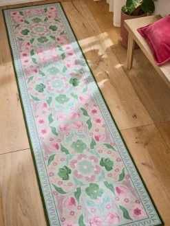 Next Sage Green Washable Bettie Floral Print Runner^ Rugs & Runners