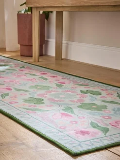 Next Sage Green Washable Bettie Floral Print Runner^ Rugs & Runners